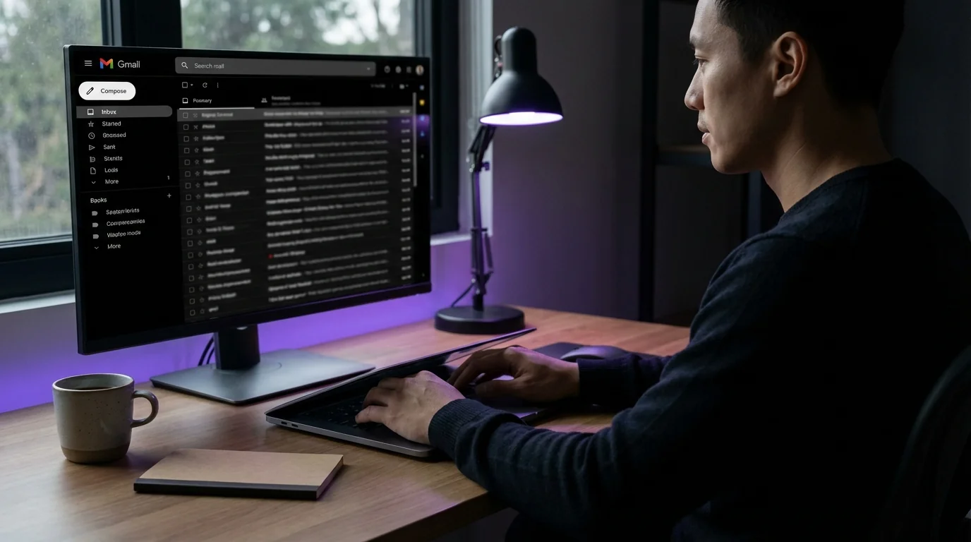 A thoughtful workspace highlighting email productivity tips for better communication and organization.