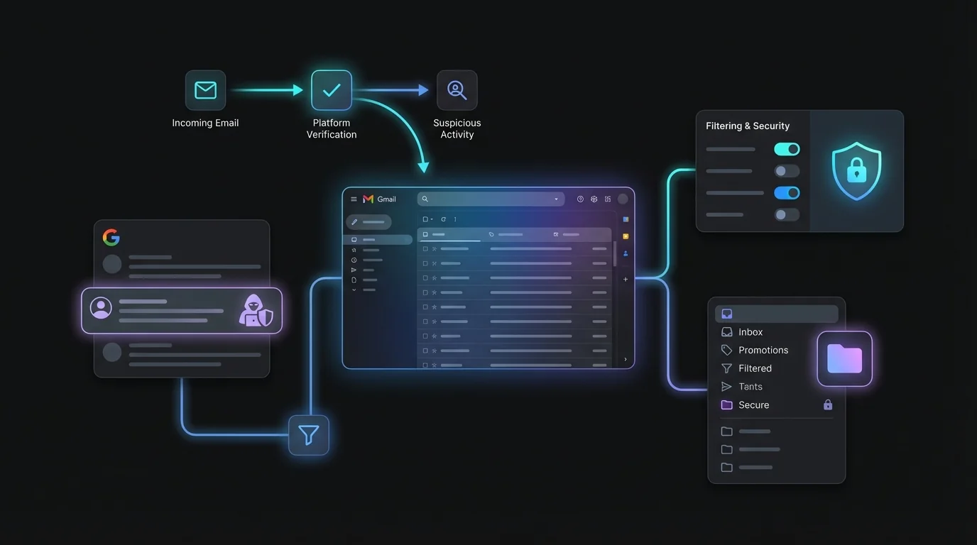 Infographic on protecting Gmail from sophisticated phishing attacks in 2025.
