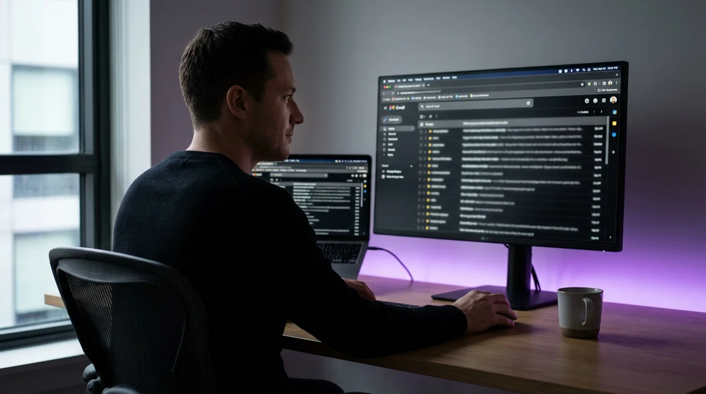 Graphic illustrating OpSec strategies for founders to secure public-facing inboxes against threats.