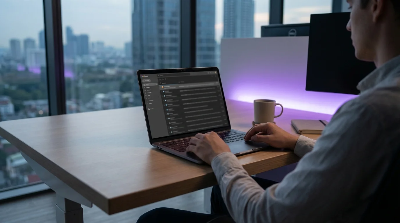 Graphic illustrating the shift from inbox zero to inbox fortress for founders, highlighting email distractions and fractur...